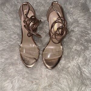 Elegant Metallic Strappy Heels